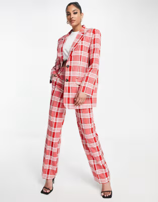 ASOS DESIGN Mix & Match suit in red check | ASOS (Global)