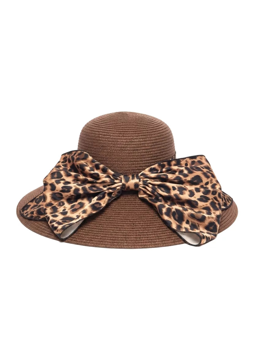 Wide Brim Braid Hat with Oversized Satin | Belk