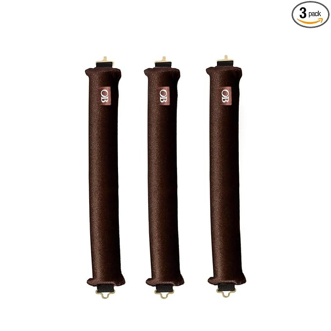 Brown Authentic Overnight Blowout Velvet Hair Rod, Classic 3 Set | Amazon (US)