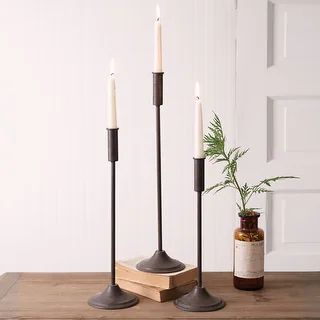 Curata Set of Three Metal Linear Tapered Candlestick Holders - 5 x 20 | Bed Bath & Beyond