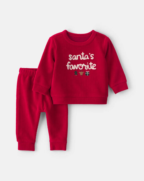 Baby 2-Piece 'Santa's Favorite' Long-Sleeve Top & Pant Set - Red | Carter's | Carter's Inc