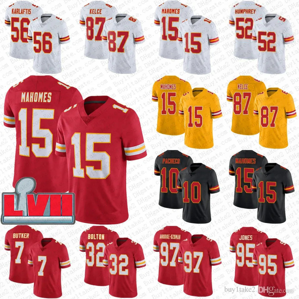 Patrick Mahomes Travis Kelce Isiah Pacheco Football Jersey Rashee Rice Nick Bolton Kadarius Toney... | DHGate