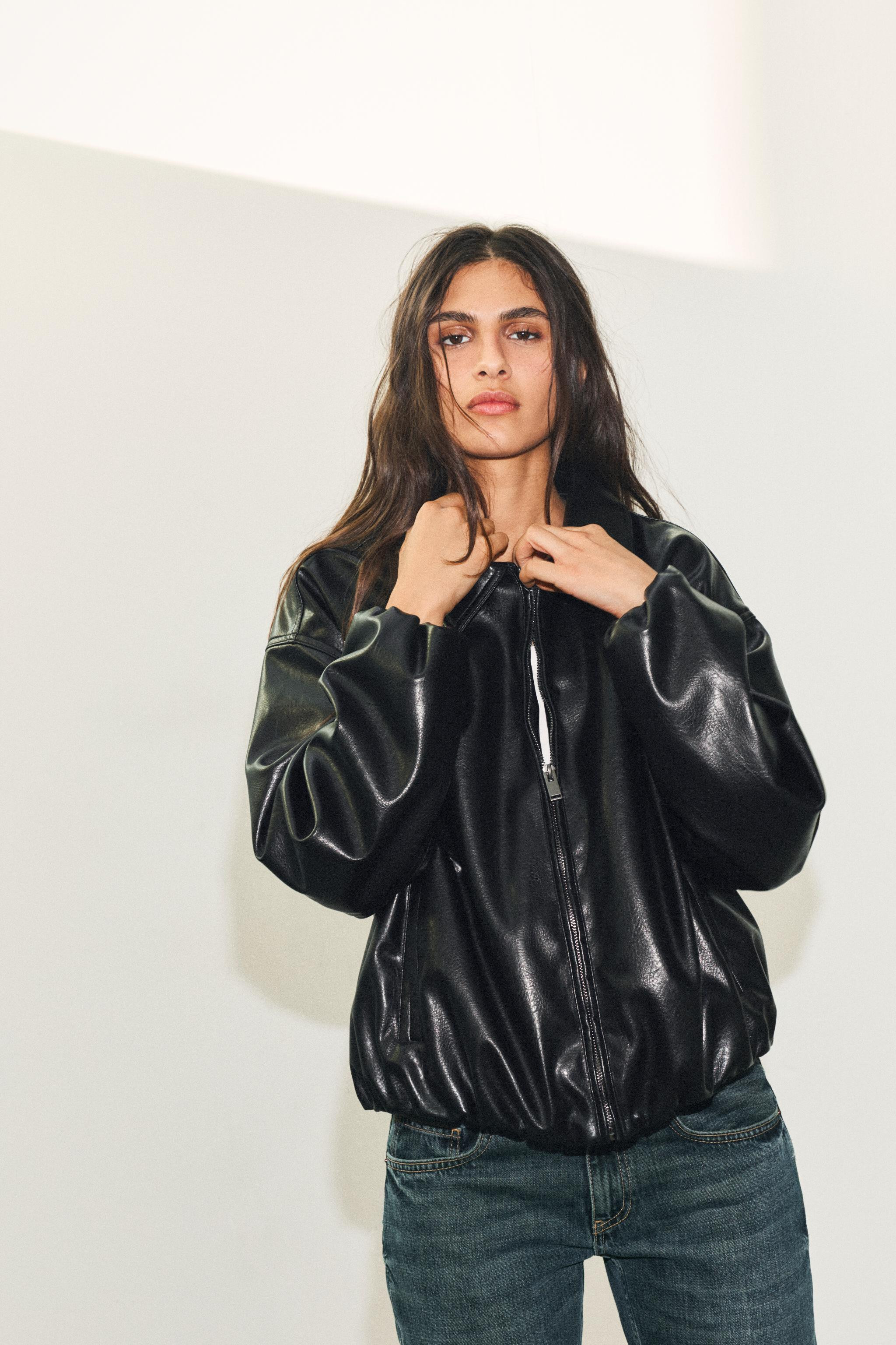 FAUX LEATHER BOMBER JACKET | Zara US