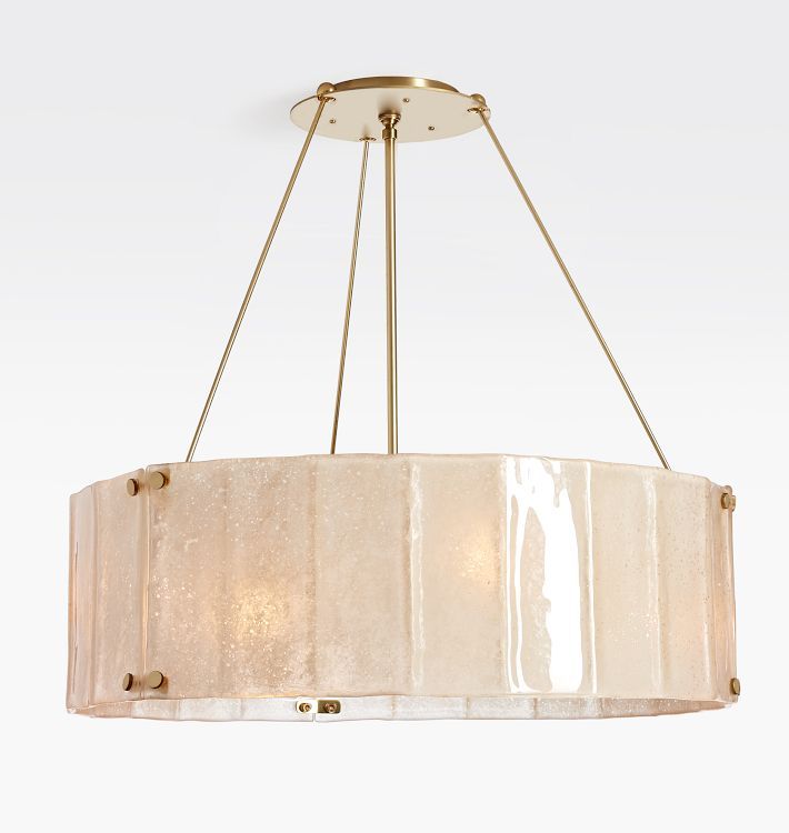 Willamette 32" Aged Champagne Fluted Chandelier | Rejuvenation