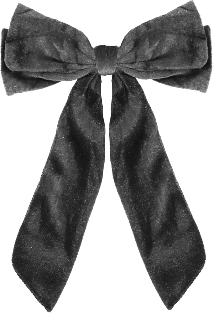 Velour Bow Clip, 6.5 Inch (Gray) | Amazon (US)