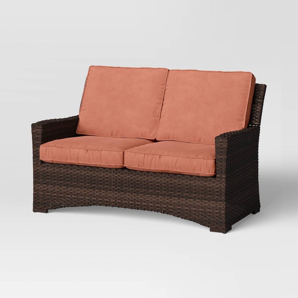 Halsted Wicker Patio Loveseat - Melon - Threshold™ | Target