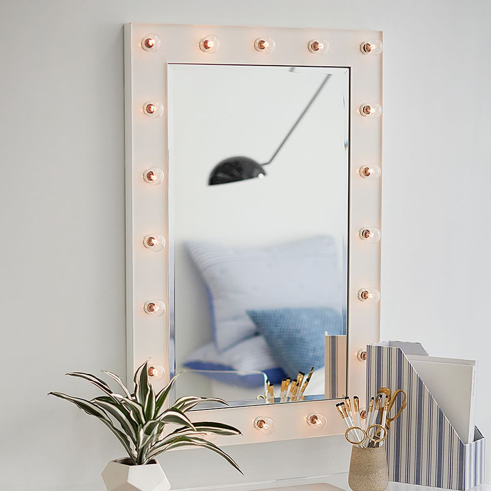 Marquee Light Mirror, 36"" x 24 | Pottery Barn Teen