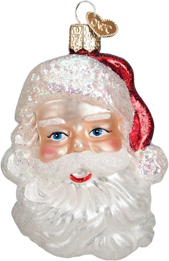 Old World Christmas Ornaments Mid-Century Santa Head Glass Blown Ornaments for Christmas Tree | Amazon (US)