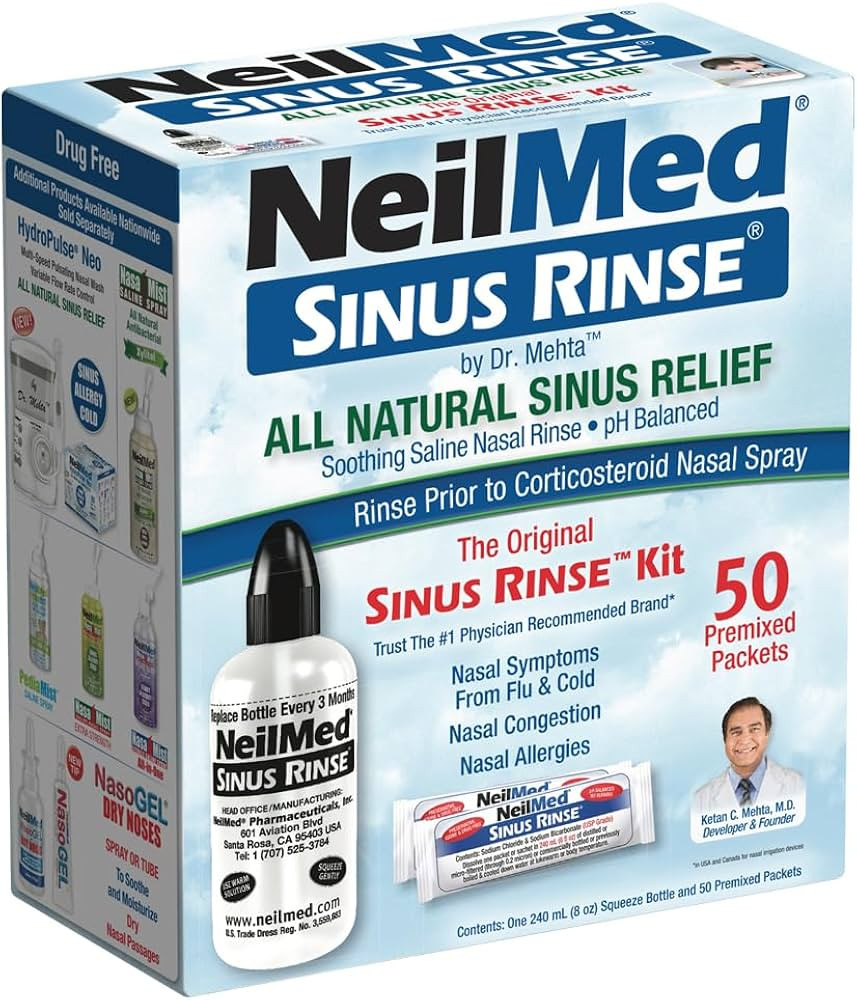 NeilMed Sinus Rinse - A Complete Sinus Nasal Rinse Kit, 50 count (Pack of 1) | Amazon (US)