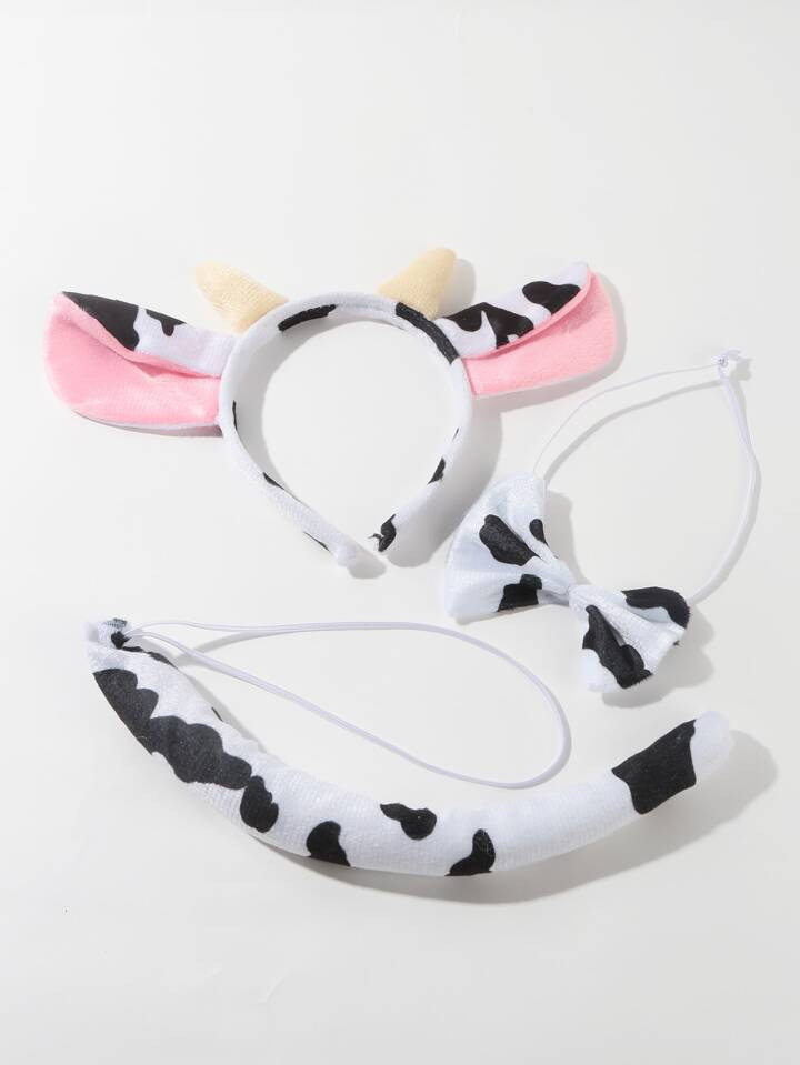 3pcs Lady/kids' Cosplay Cow Tail Bowknot Hair Hoop Set, Perfect For Parties, Festivals | SHEIN