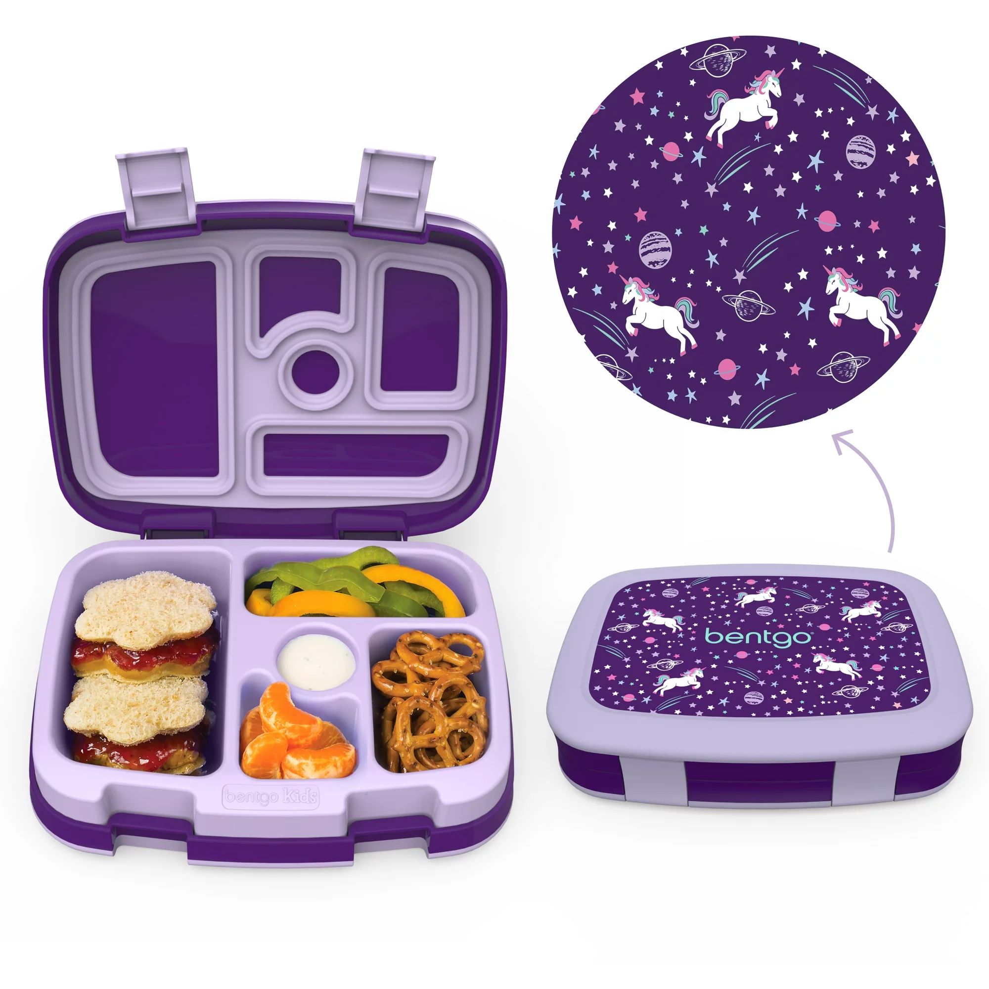 Bentgo Kids Prints Leak-Proof, 5-Compartment Bento-Style Kids Lunch Box - BPA-Free, Dishwasher Sa... | Walmart (US)