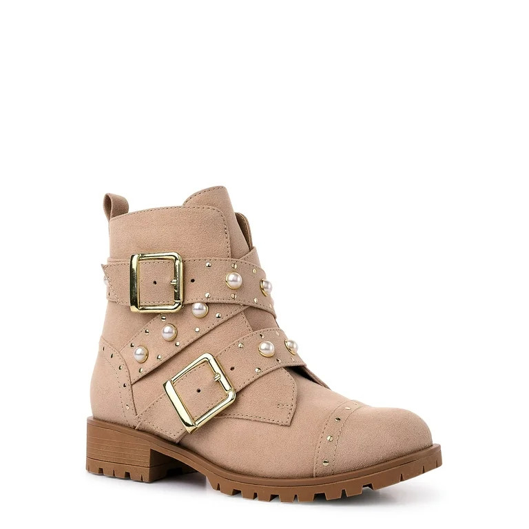 Wonder Nation Little Girl & Big Girl Studded High Ankle Boot, Sizes 13-6 - Walmart.com | Walmart (US)
