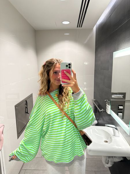 In loveee with this new colorway in the viral free people striped sweater:) 

travel outfit, airport outfit, lounge wear, WFH outfit, sweatpants 

#LTKTravel #LTKSeasonal #LTKFindsUnder100