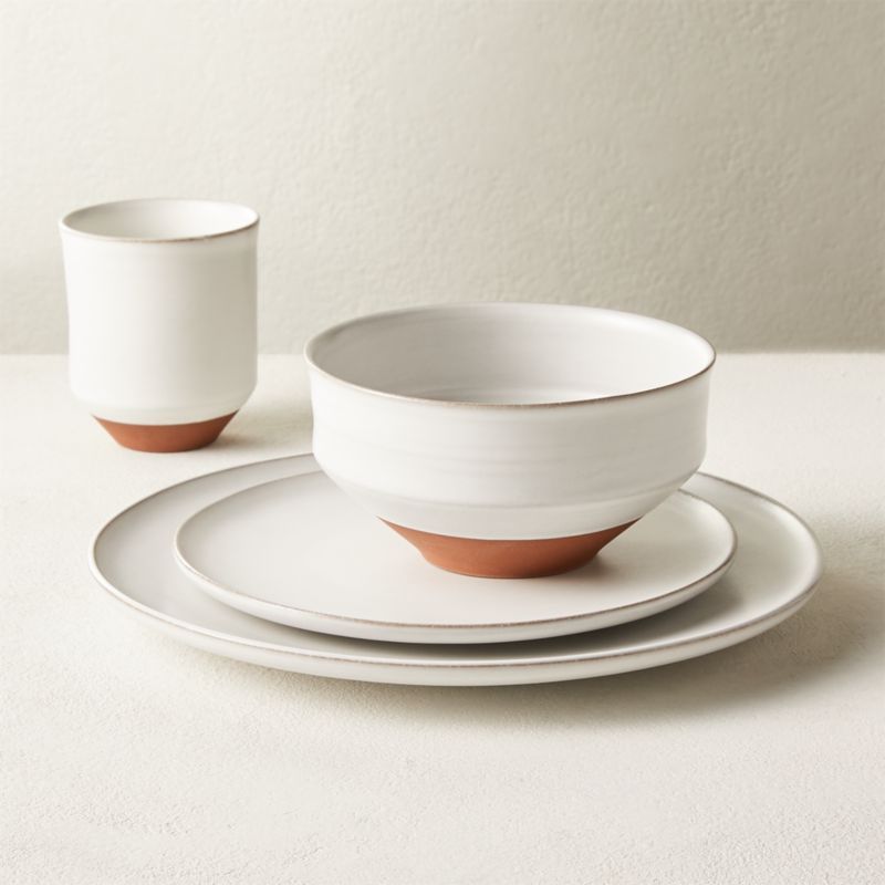 4-Piece Dolce White Place Setting with Soup Bowl + Reviews | CB2 | CB2