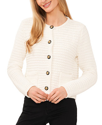 CeCe Women's Textured Knit Patch Pocket Cardigan - Macy's | Macy's