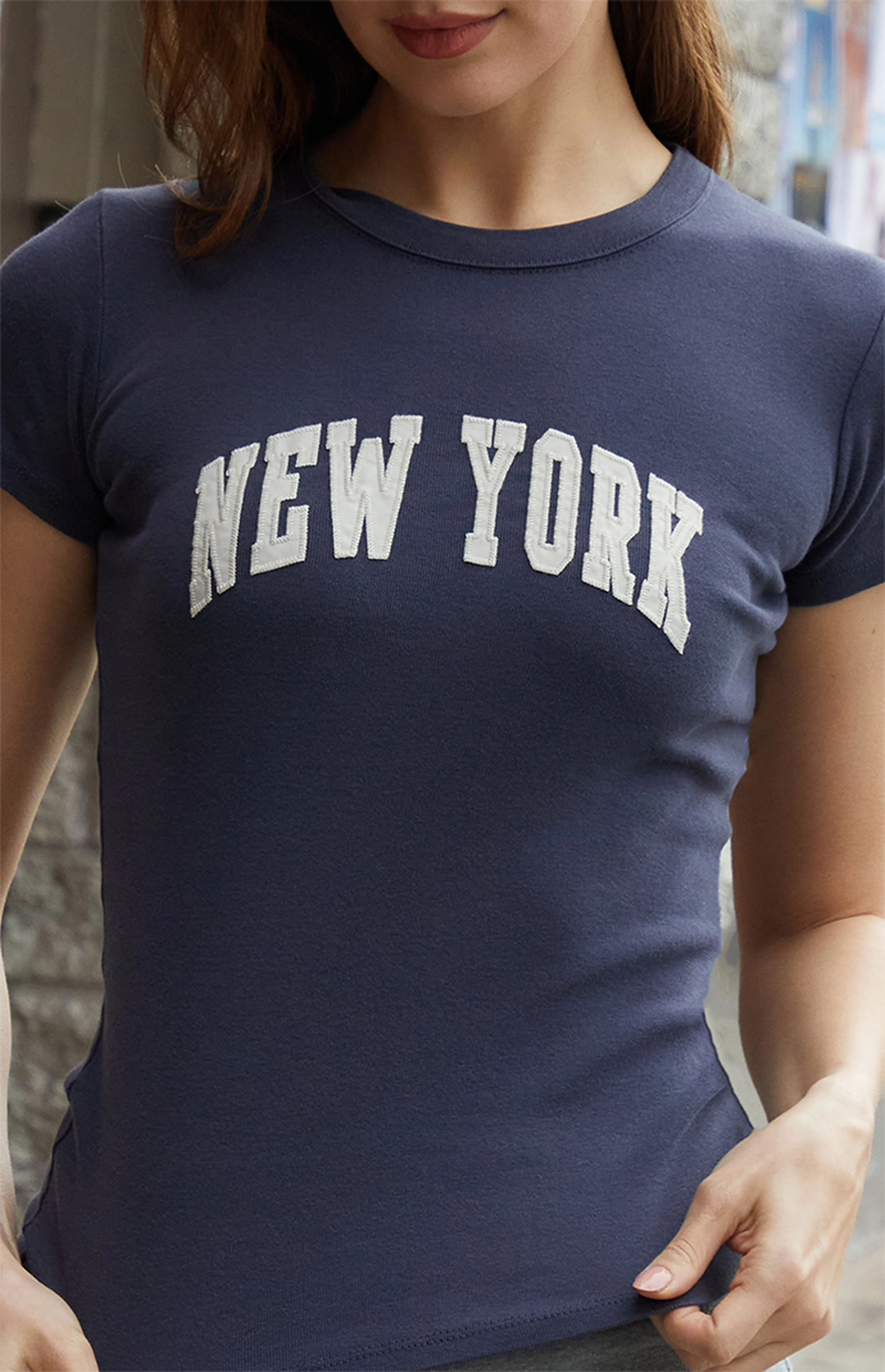 John Galt Blue New York Embroidered T-Shirt | PacSun