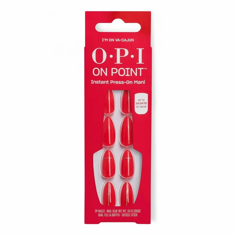 OPI On Point Instant Press-On Mani, Cajun Shrimp, False Nails, 24 Pieces - Walmart.com | Walmart (US)