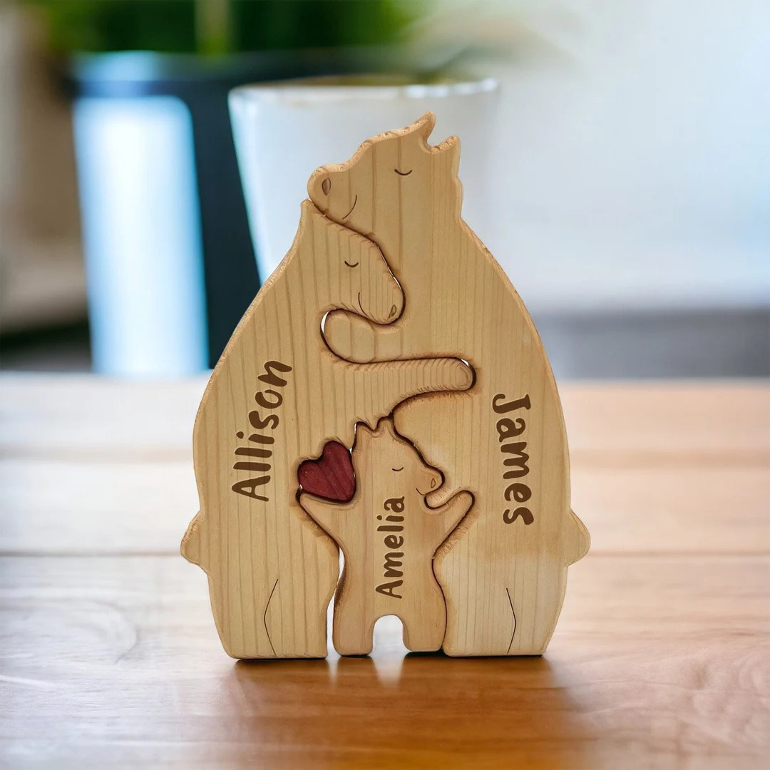 Personalized Wooden Bears Puzzle, Mother's Day Bears, Custom Mother's Day Gift, Gift for Parents,... | Etsy (US)