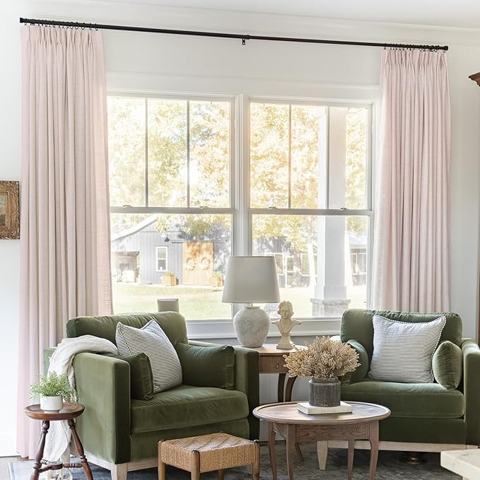 TWOPAGES 52 W x 96 L inch Pinch Pleat Unlined Darkening Drape Faux Linen Curtain Drapery Panel fo... | Amazon (US)