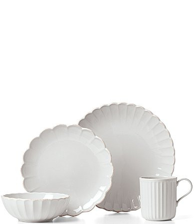 Lenox French Perle Scallop 4-Piece Place Setting - White | Dillard's