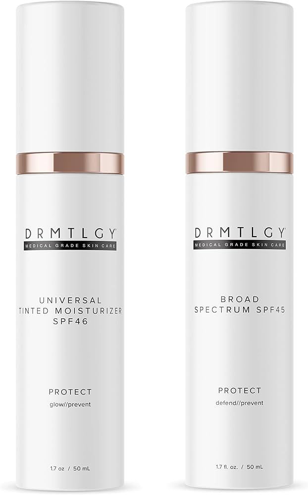 DRMTLGY Universal Tinted Moisturizer with SPF 46 & Anti Aging Clear Face Sunscreen Set - Universa... | Amazon (US)