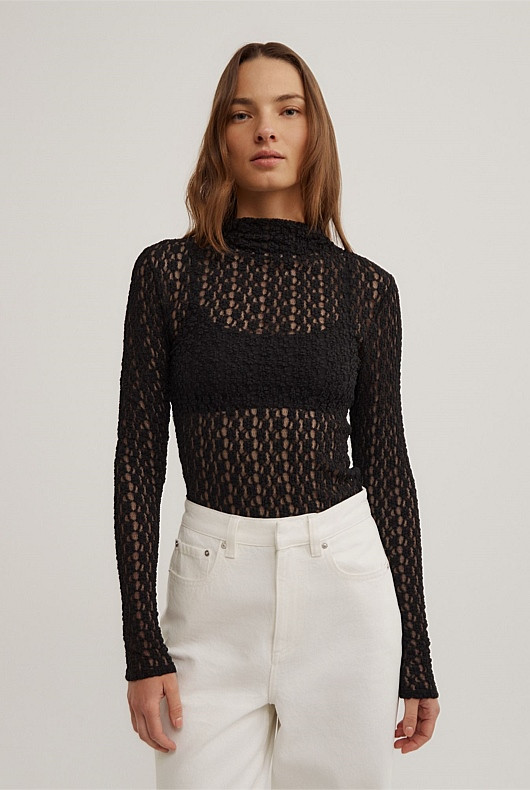 Textured Long Sleeve Top | Witchery (AU)