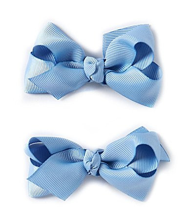 Edgehill Collection Baby Girls 2-Pack Mini Grosgrain Hair Bows - Blue | Dillard's