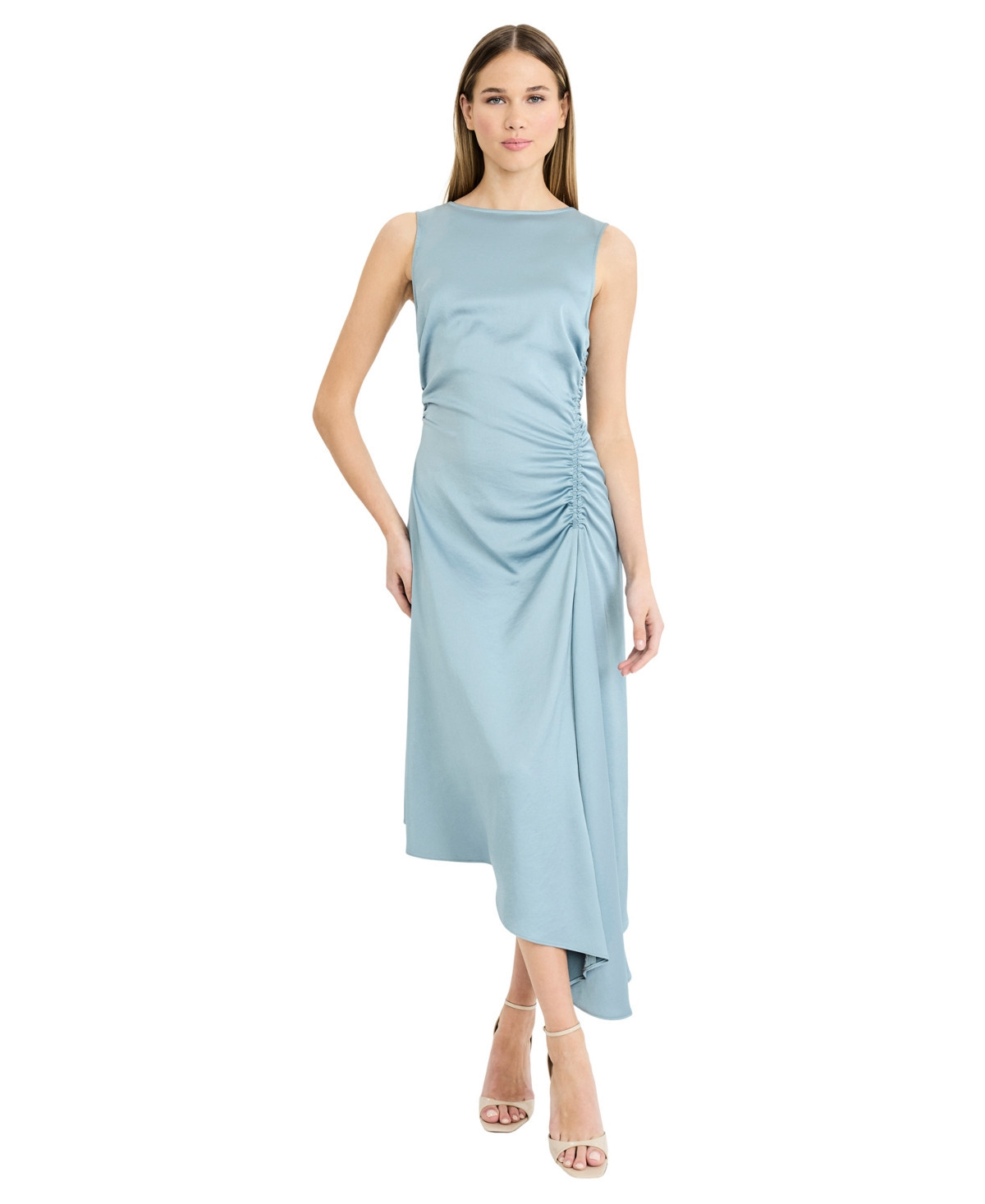Luxely Women's Asymmetrical Jewel Neck Midi Dress - Arona | Macy's