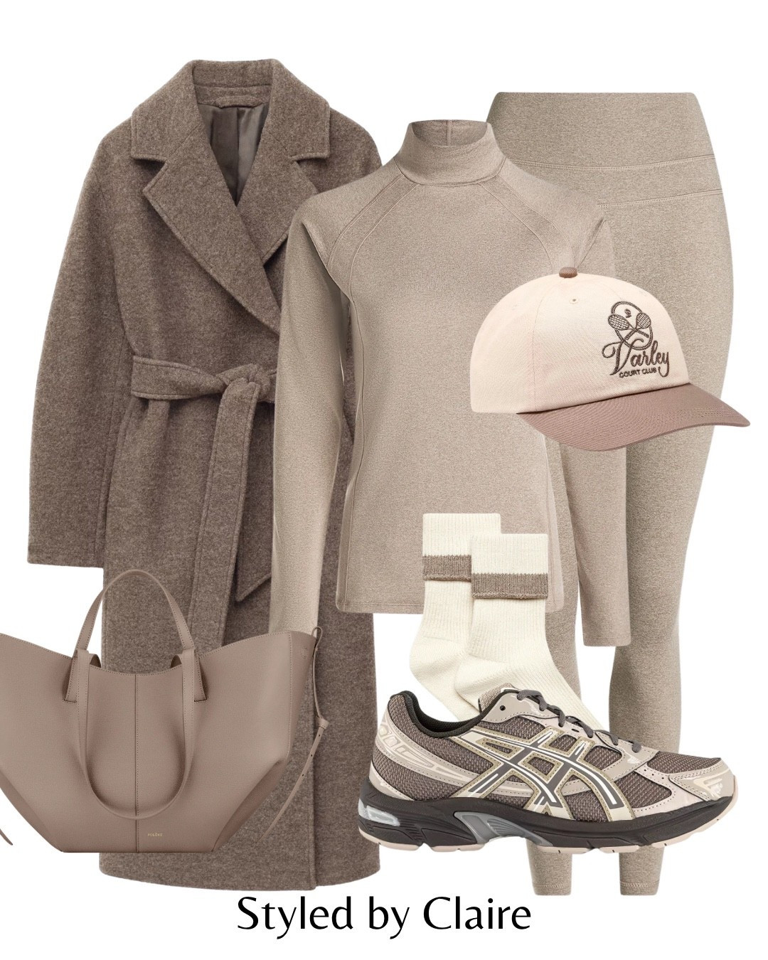 TAUPE TONES🙋🏽‍♀️
Tags: neutral style varley athleisure activewear set marl mole mocha brown tie belt wool coat other stories H&M asics gel trainers sepia cap socks leggings turtleneck base layer capsule wardrobe chic women’s style city break gym sport fitnesss

#LTKshoes #LTKwinter #LTKstyletip