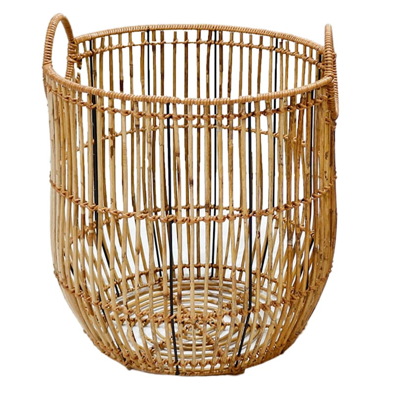 Round Rattan Storage Basket, Large | At Home