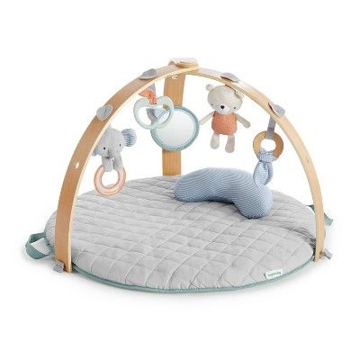 Ingenuity Cozy Spot Reversible Duvet Activity Gym with Wooden Toy Bar - Loamy | Target