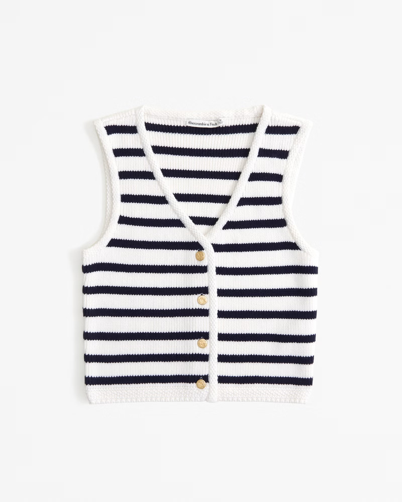 Women's The A&F Mara Button-Up Sweater Vest | Women's Tops | Abercrombie.com | Abercrombie & Fitch (US)