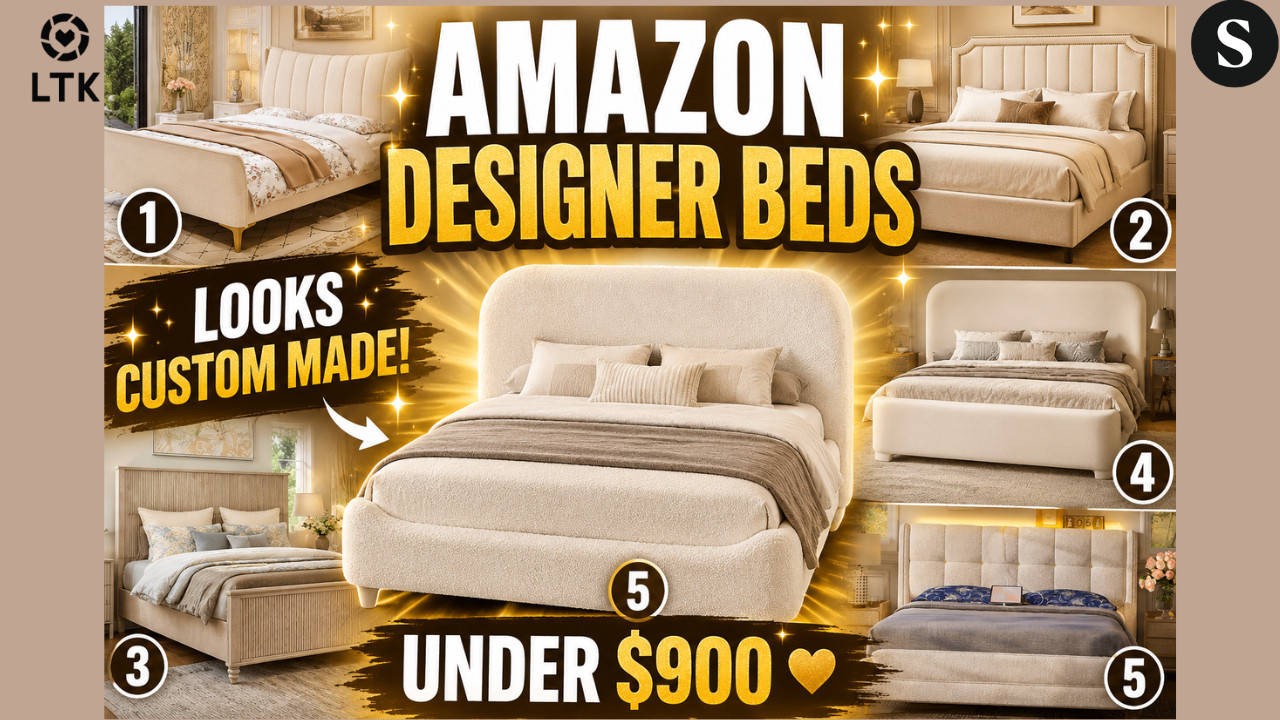 Amazon Beds That Look Custom Made 🤎 | Luxury Bedroom Finds You Won't Believe Are Amazon

Looking for a luxury bedroom without the luxury price tag? 🤎
Today I'm sharing 5 stunning Amazon bed frames that look like they came straight from a designer showroom. From curved sleigh beds and French-inspired wingback beds to fluted wood details and built-in LED lighting, these beds instantly elevate your space.
Whether you're planning a bedroom makeover, decorating a new home, or simply dreaming of a cozy luxury retreat, these Amazon finds are worth seeing.

✨ Which bed is your favorite? Let me know in the comments!

🤎 Shop all of my favorite bedroom finds on ShopMy and LTK!

✨ Follow me on LTK for daily home decor inspiration
✨ Browse my curated Amazon bedroom collections on ShopMy
✨ Links are listed below in the description
✨ Don't forget to Like, Comment, and Subscribe for more affordable luxury home finds!


🛍️Amazon Storefront:
https://amzn.to/4oC7cSU


🛍️ShopMy:
https://shopmy.us/shop/collections/5873640


🛍️LTK: 



#amazonfinds
#amazonhome
#amazonfavorites
#bedroomdecor
#luxurybedroom
#bedroommakeover
#homedecor
#interiordesign
#amazonmusthaves
#neutralhome
#bedframe
#queenbed
#cozyhome
#designerinspired
#modernbedroom


amazon bed frame, amazon bedroom furniture, luxury bed frame, upholstered bed frame, queen bed frame, bedroom makeover ideas, amazon home finds, cloud bed amazon, modern bedroom decor, luxury bedroom inspiration, fluted bed frame, sleigh bed frame, platform bed frame, designer inspired furniture, affordable luxury home decor, bedroom furniture trends, neutral bedroom decor, amazon furniture finds
 

 #LTKdayinmylife #LTKOver40 #LTKHome