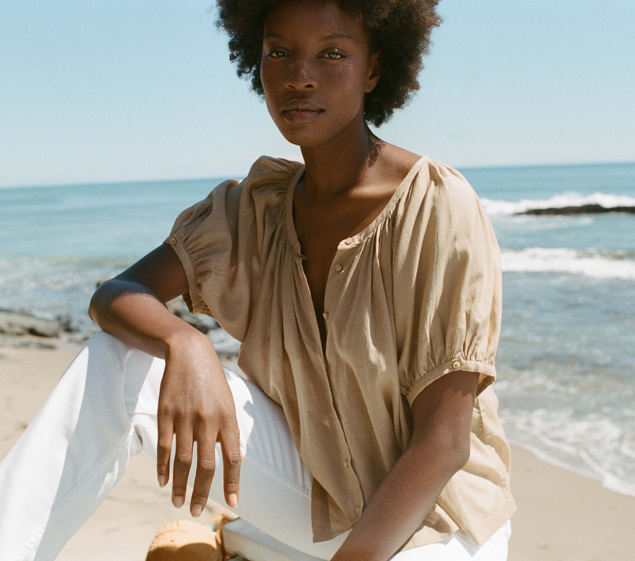 June Top - Driftwood | DÔEN | DOEN