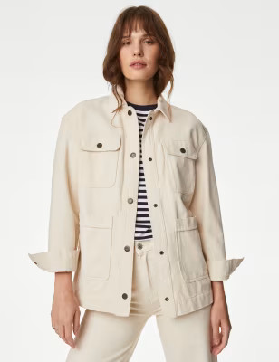 Pure Cotton Denim Utility Jacket | Marks and Spencer US