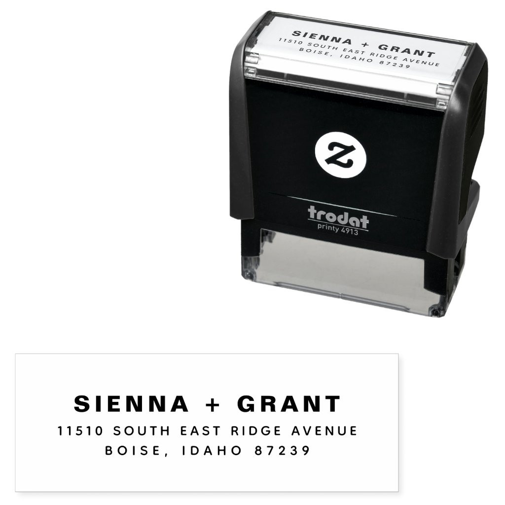 Modern Typography Self Inking Return Address Stamp | Zazzle