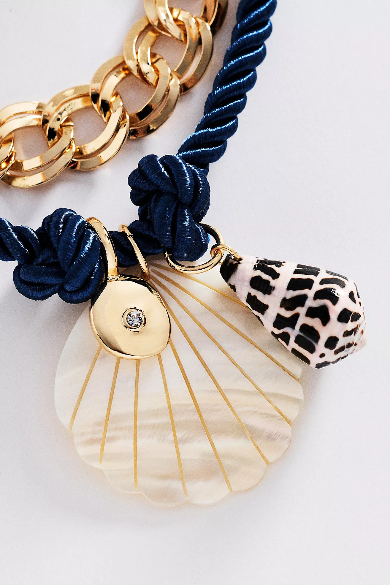 Seashell Layered Chunky Chain Necklace | Anthropologie (US)