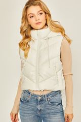 Chilly Days Puffer Vest In Off White | UOI Boutique
