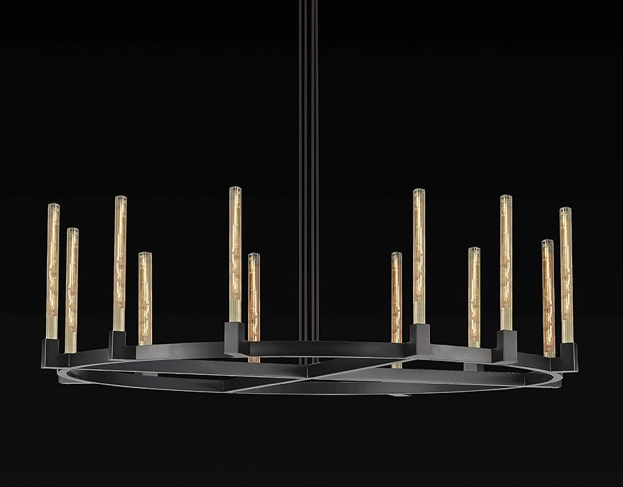 Corsica Round Chandelier 60” Vintage Barn Metal Chandelier Chandeliers Industrial Loft Rustic Lighti | Amazon (US)