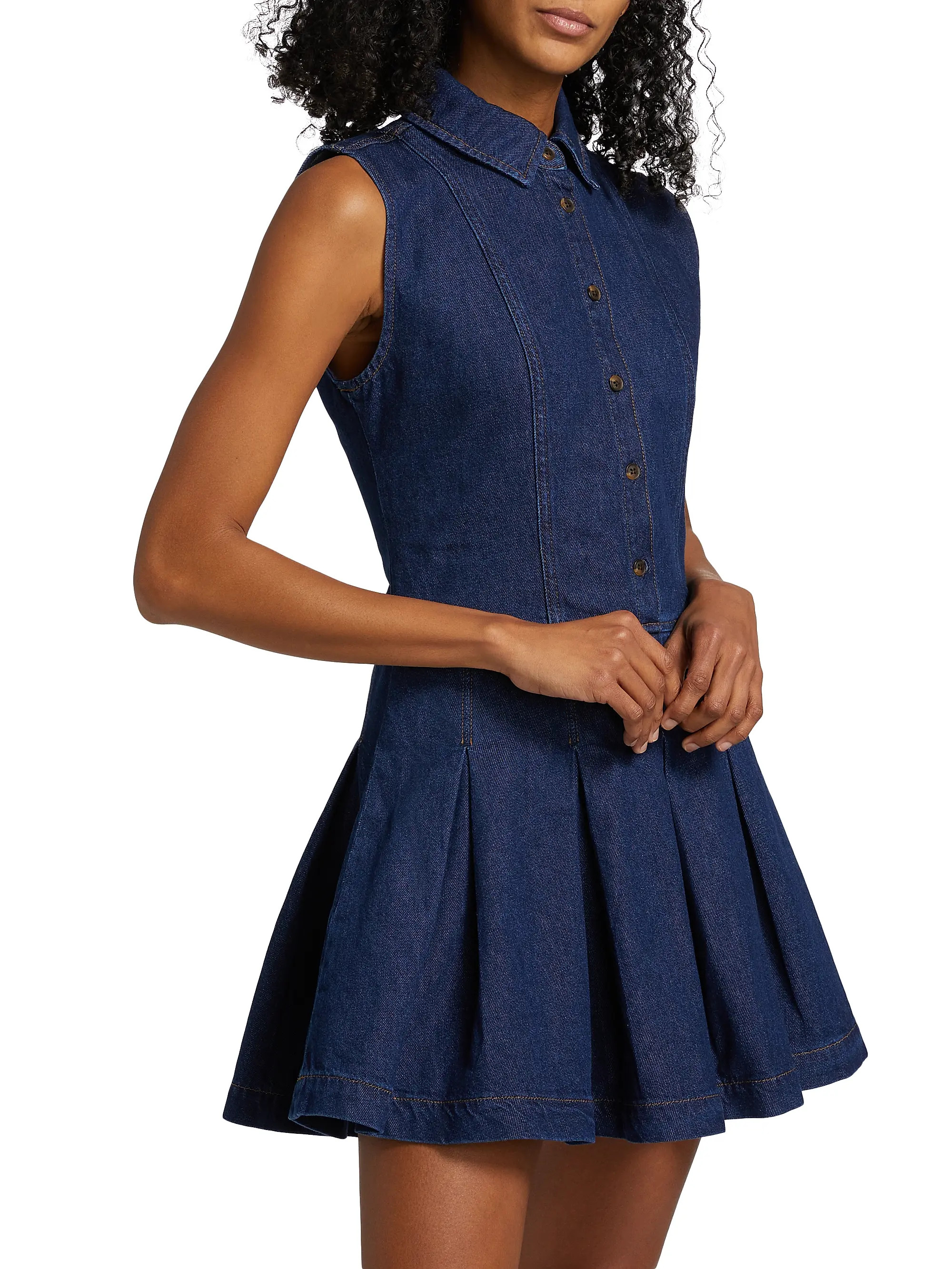 Arella Denim Sleeveless Minidress | Saks Fifth Avenue