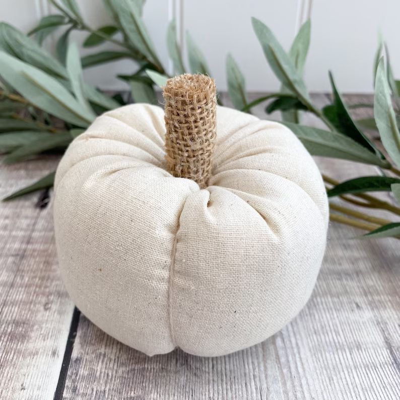 Natural linen pumpkin, Autumn decor, Fabric pumpkin | Etsy (US)