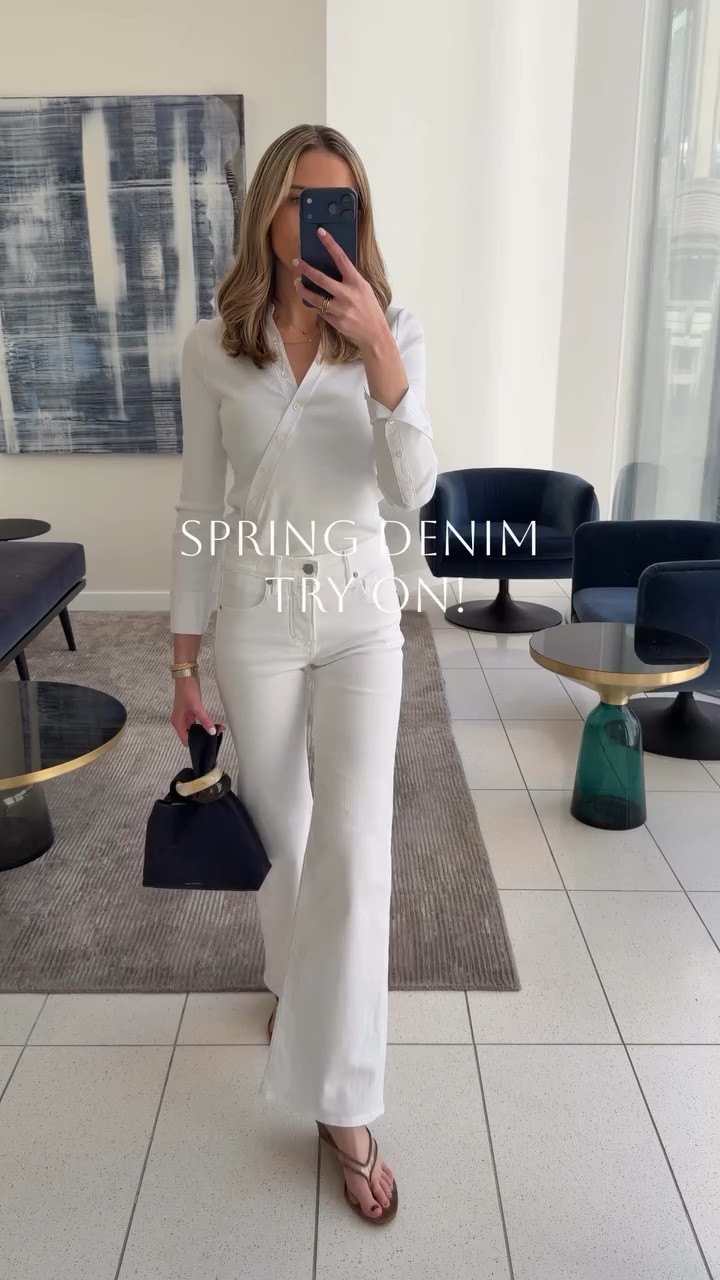@veronicabeard spring denim try on! comment SHOP & I’ll send you the details to my 5 favorite pairs for spring 

#denimtryon #springdenim #coloreddenim #embelishments #springtryon