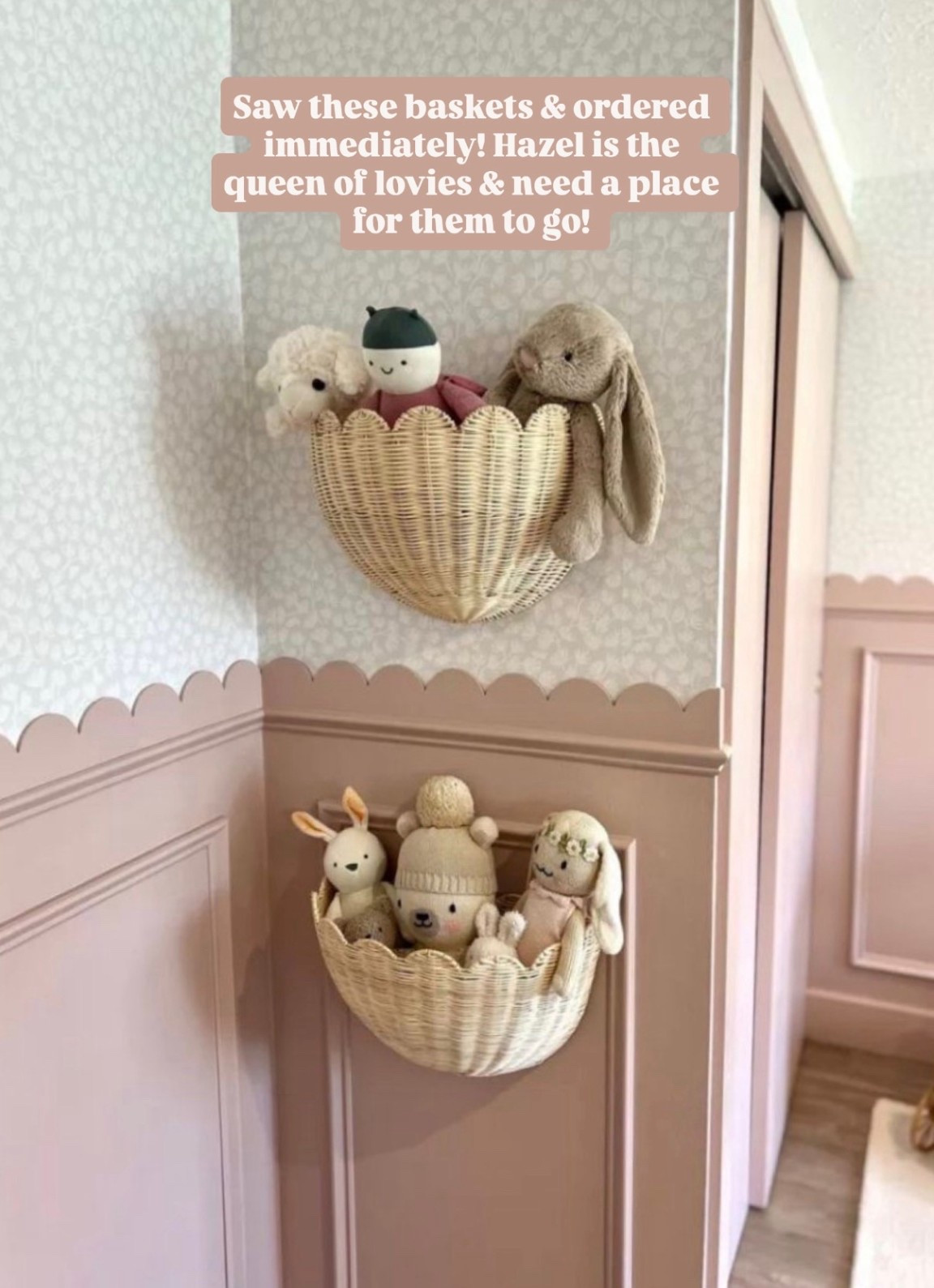 How cute are these scalloped wicker baskets?! I just ordered these from Amazon to hold some of Hazel’s lovies!

Loverly Grey, home decor, kids room, kids room decor, nursery 

#LTKHome #LTKBaby #LTKKids