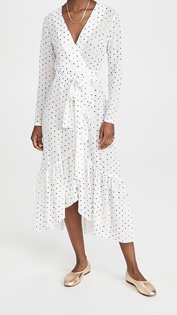 White Rainbow Spot Wrap Dress | Shopbop