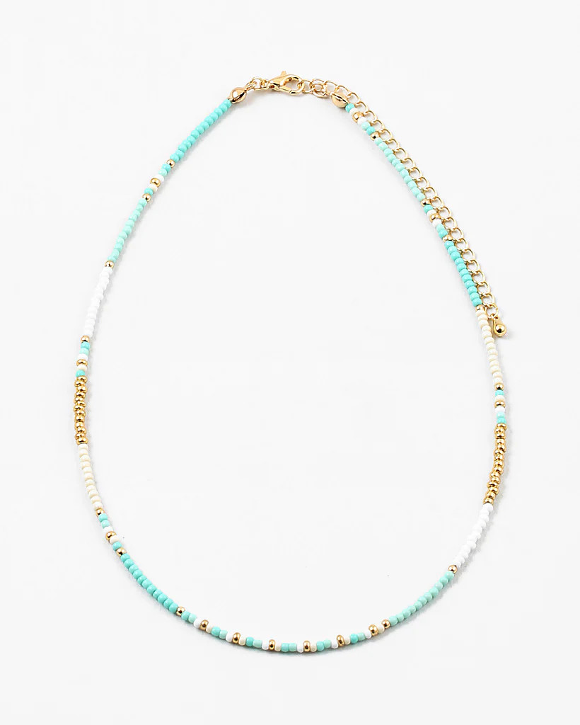 Bermuda Waters Tiny Beaded Necklace | Erin McDermott Jewelry