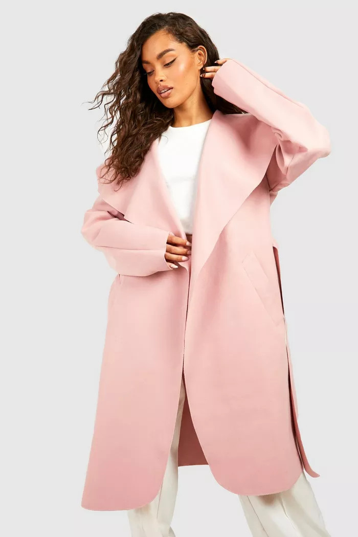 Belted Waterfall Coat | boohoo (US & Canada)