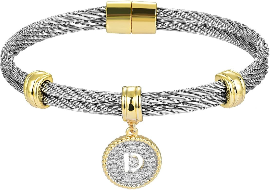 [Luxury Packaging Alphabets Initial Wire Bracelets & Necklaces - Quality Guaranteed | Amazon (US)