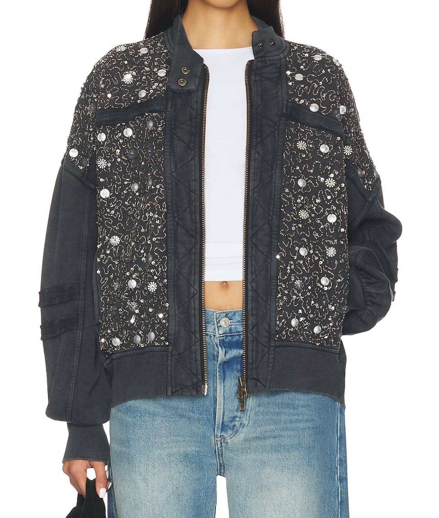 Sparkle Sweatshirt In Black Combo | Shop Simon