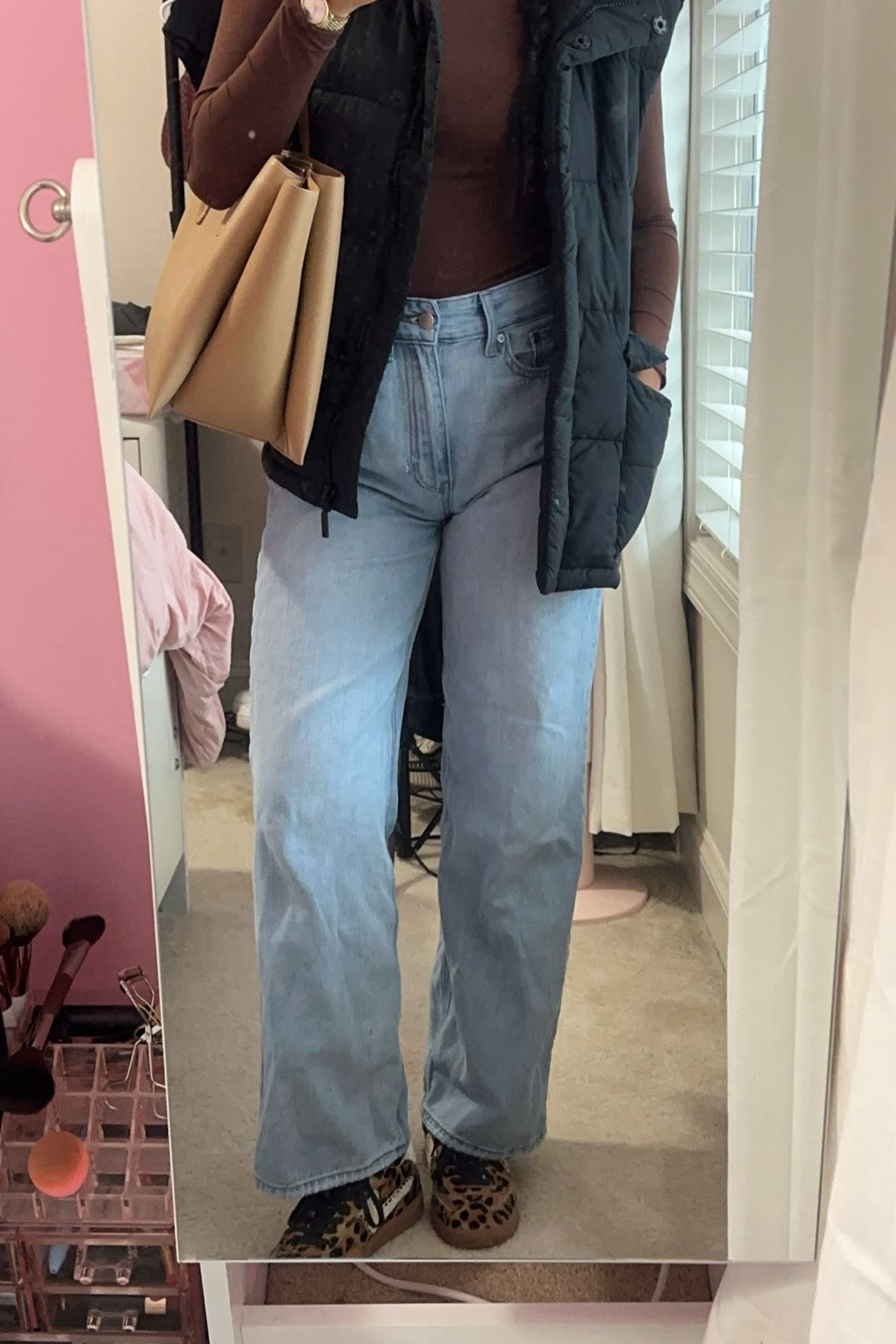 Fall outfit. Layering jackets. Puffy vest. Vest outfit. Skims dupe top. Long sleeve top. Corporate outfit. Casual style. 

#LTKStyleTip #LTKxPrimeDay #LTKFindsUnder50