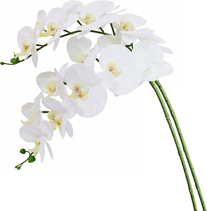 Htmeing 38 Inch Artificial Phalaenopsis Flowers Branches Real Touch (Not Silk) Orchids Flowers fo... | Amazon (US)